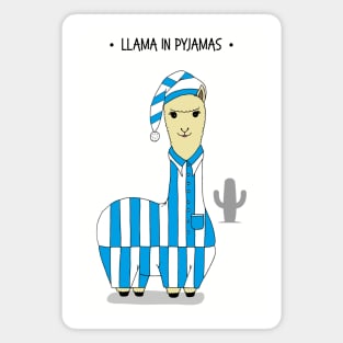 Cute Llama in Pyjamas Cartoon Magnet